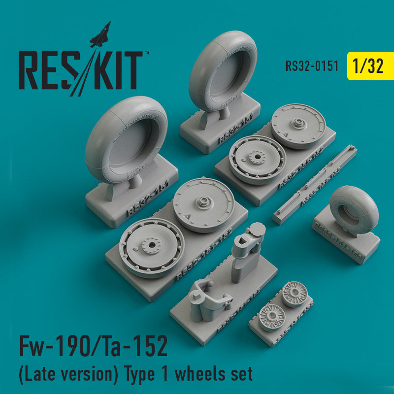 ResKit RS32-0151 1:32 Focke-Wulf Fw-190/Ta-152 (Late Version) Type 1 Wheels Set