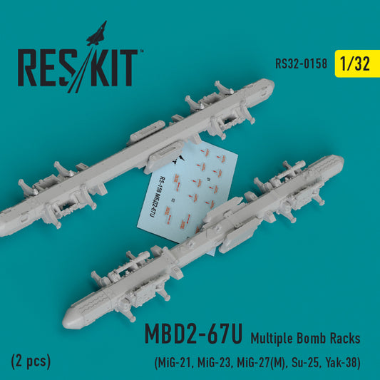 ResKit RS32-0158 1:32 MBD2-67U (2pcs) Multiple Bomb Racks