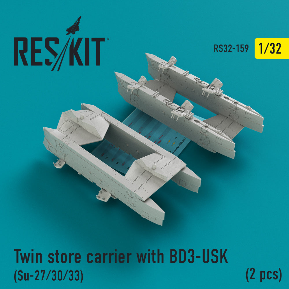 ResKit RS32-0159 1:32 Twin Store Carrier with BD3-USK (Su-27/Su-30/Su-33) (2 pcs)