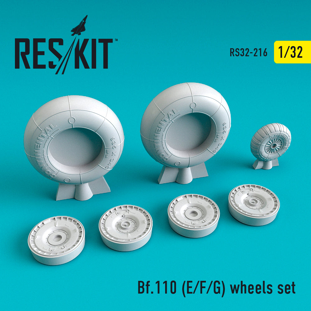 ResKit RS32-0216 1:32 Messerschmitt Bf-110 (Bf-110E/Bf-110F/Bf-110G) Wheels Set