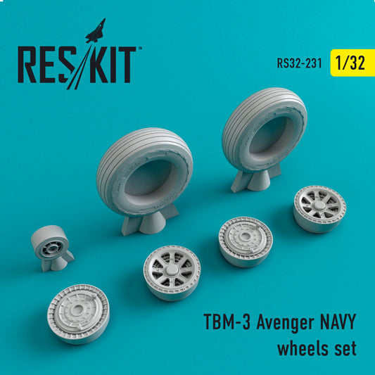 ResKit RS32-0231 1:32 Grumman TBM-3 Avenger Navy Wheels Set