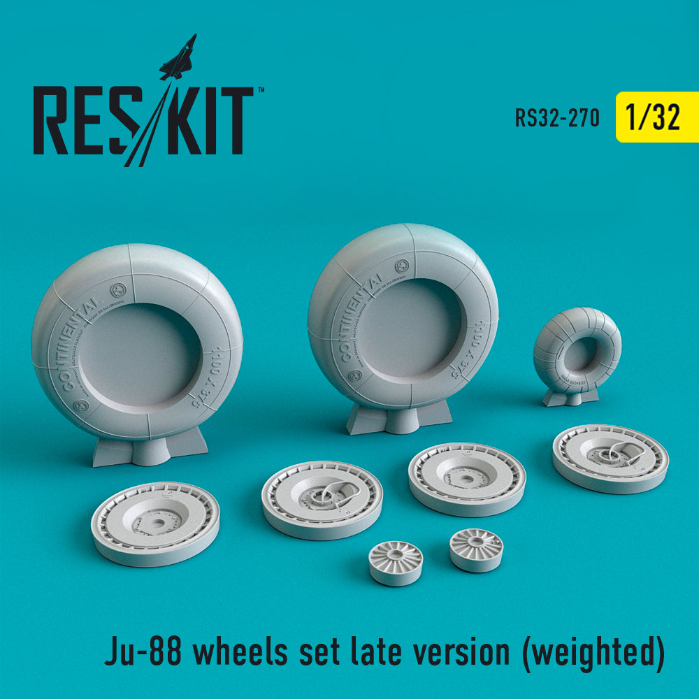 ResKit RS32-0270 1:32 Junkers Ju-88A-4 Wheels Set Late Version (Weighted)