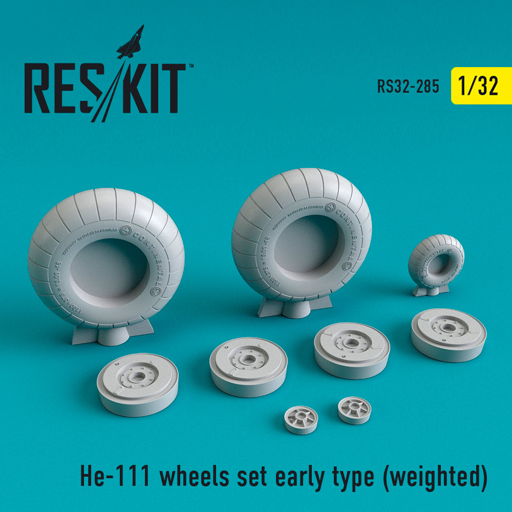 ResKit RS32-0285 1:32 Heinkel He-111H-6/He-111P-1 Wheels Set Early Type (Weighted)