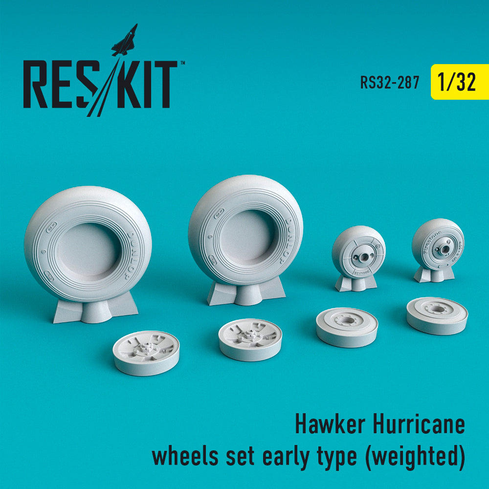 ResKit RS32-0287 1:32 Hawker Hurricane Wheels Set Early Type (Weighted)