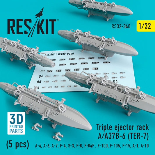 ResKit RS32-0340 1:32 Triple Ejector Rack A/A37B-6 (TER-7) (5 pcs)
