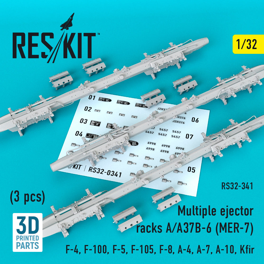 ResKit RS32-0341 1:32 Multiple Ejector Racks A/A37B-6 (MER-7) (3 pcs)