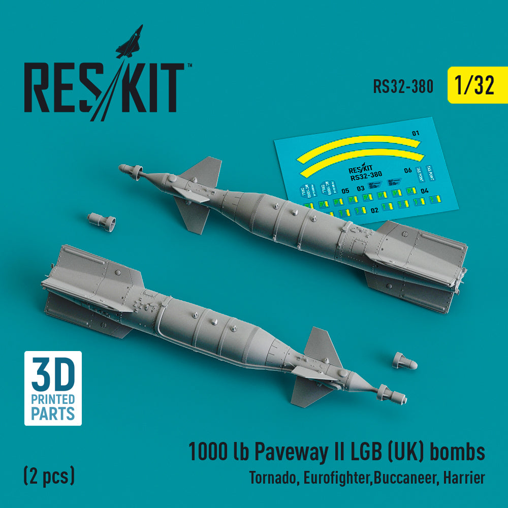 ResKit RS32-380 1:32 1000 lb Paveway II LGB (UK) bombs (2 pcs)