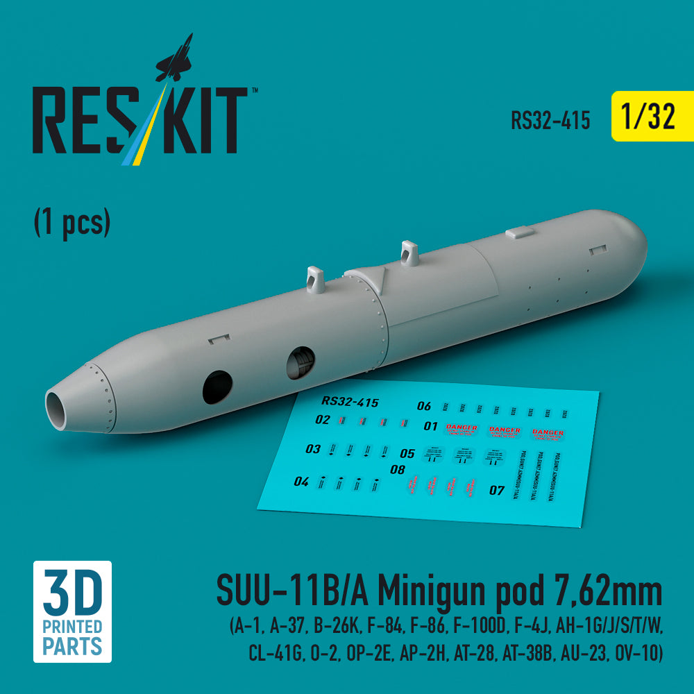ResKit RS32-0415 1:32 SUU-11B/A Minigun pod 7,62mm (1 pcs)
