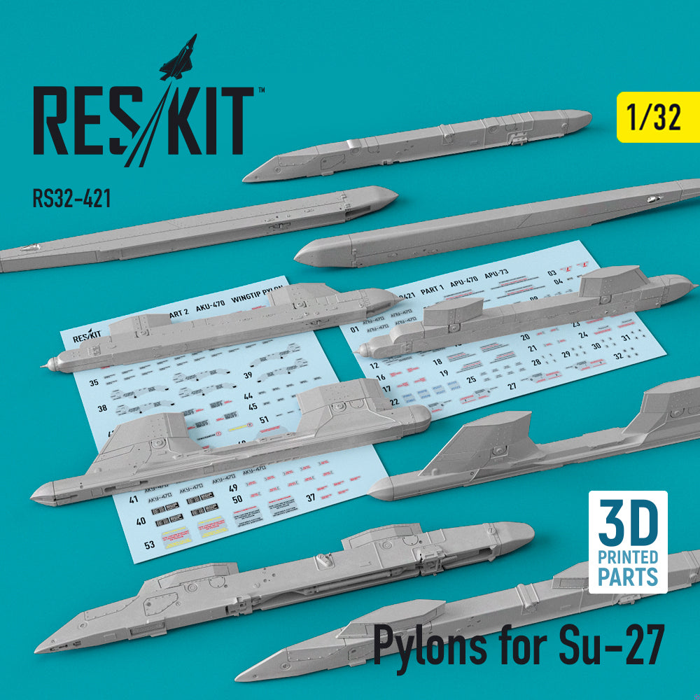 ResKit RS32-0421 1:32 Pylons for Sukhoi Su-27 Flanker [Su-27B]