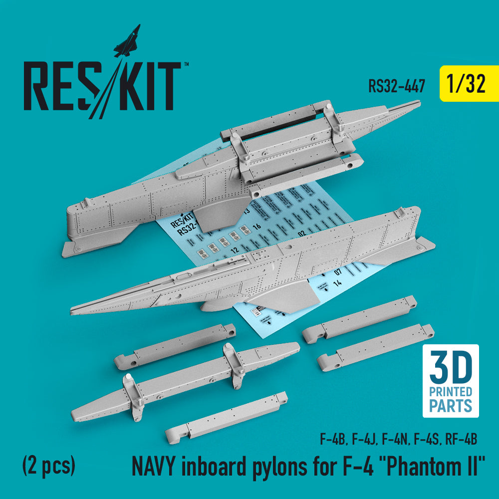 ResKit RS32-0447 1:32 NAVY inboard pylons for McDonnell F-4 Phantom (2 pcs)