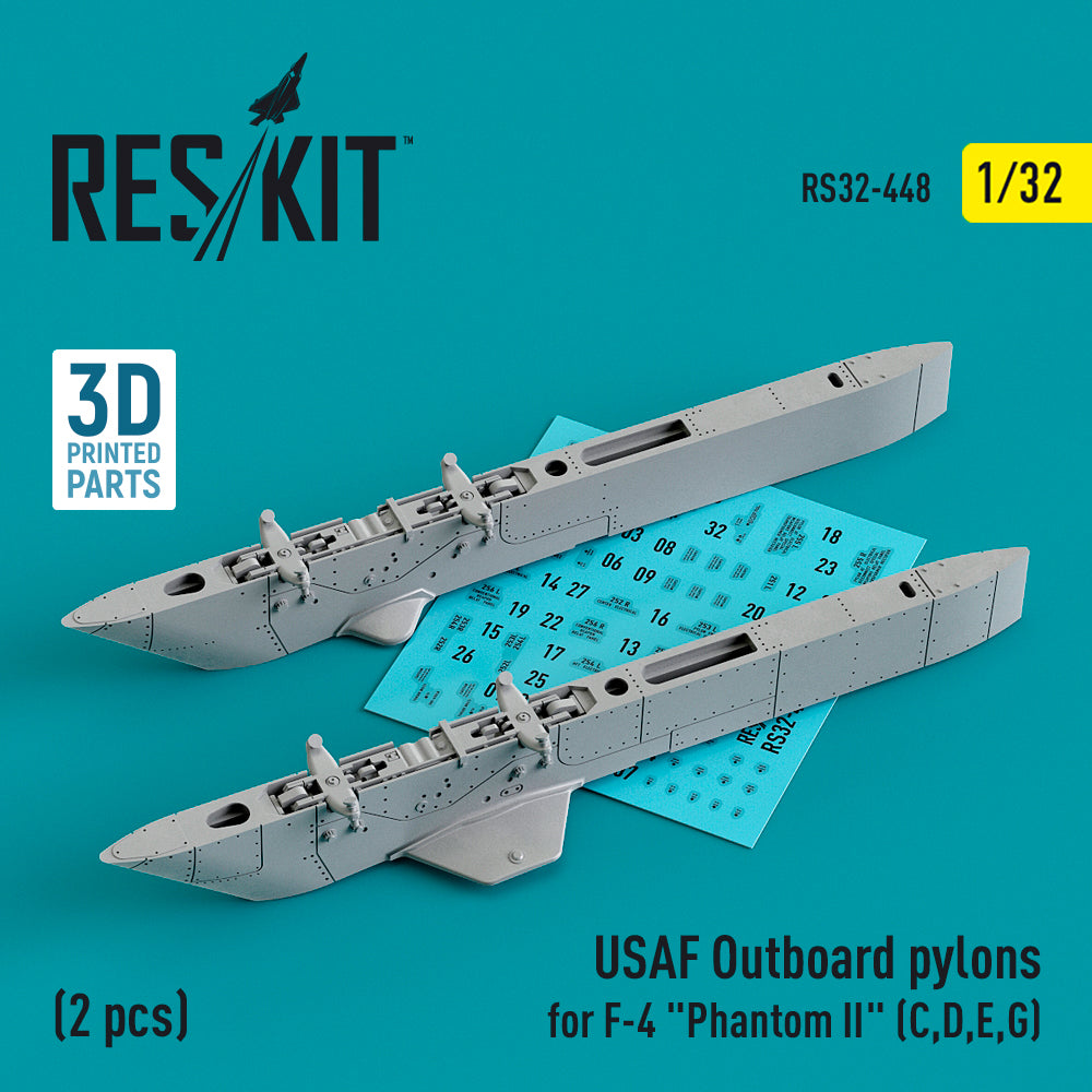 ResKit RS32-0448 1:32 USAF Outboard pylons for McDonnell F-4 Phantom II (F-4C, F-4D, F-4E, F-4G) (2 pcs)