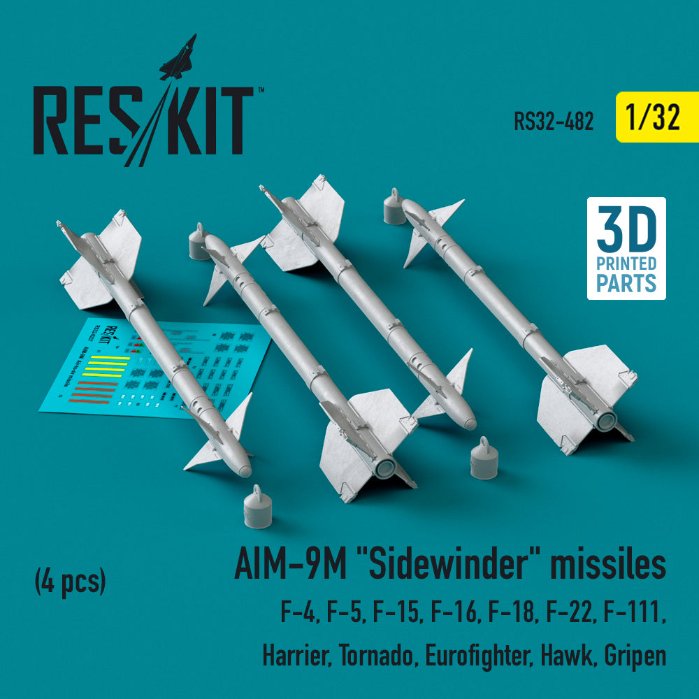 ResKit RS32-482 1:32 AIM-9M Sidewinder missiles (4 pcs)