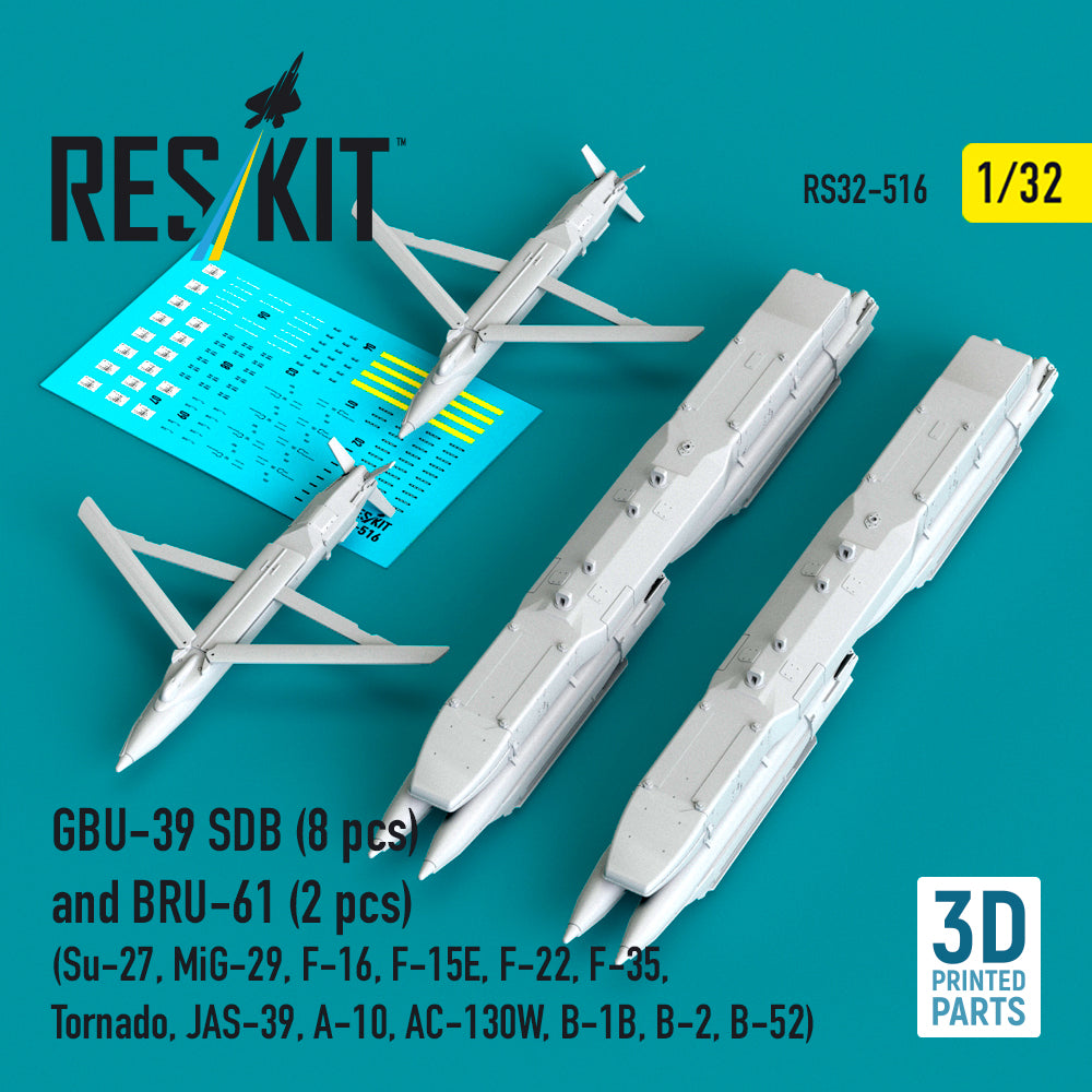 ResKit RS32-516 1:32 GBU-39 SDB (8 pcs) and BRU-61 (2 pcs)