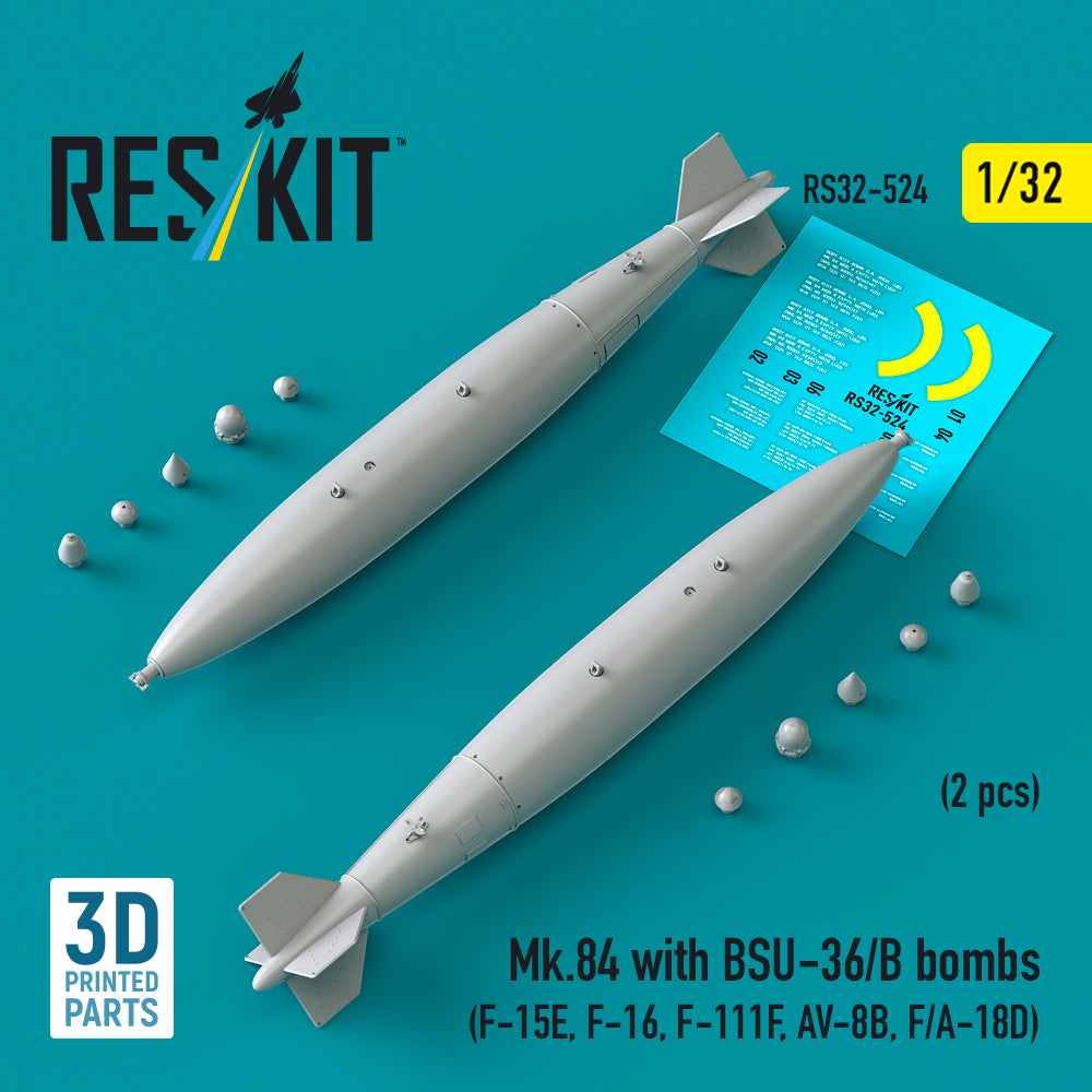 ResKit RS32-0524 1:32 Mk.84 with BSU-36/B bombs (2 pcs)
