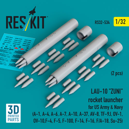 ResKit RS32-534 1:32 LAU-10 'ZUNI' rocket launcher for US Army & Navy (2 pcs)