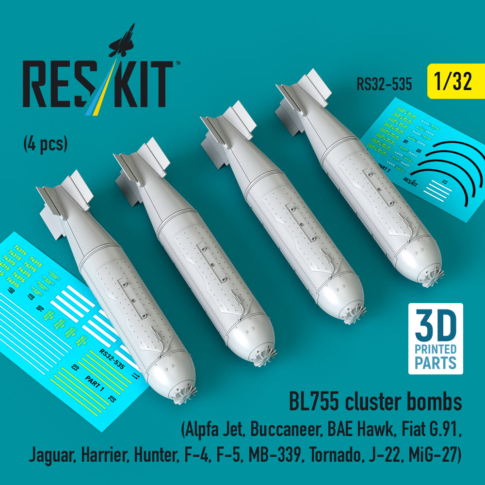ResKit RS32-535 1:32 BL755 cluster bombs (4 pcs)