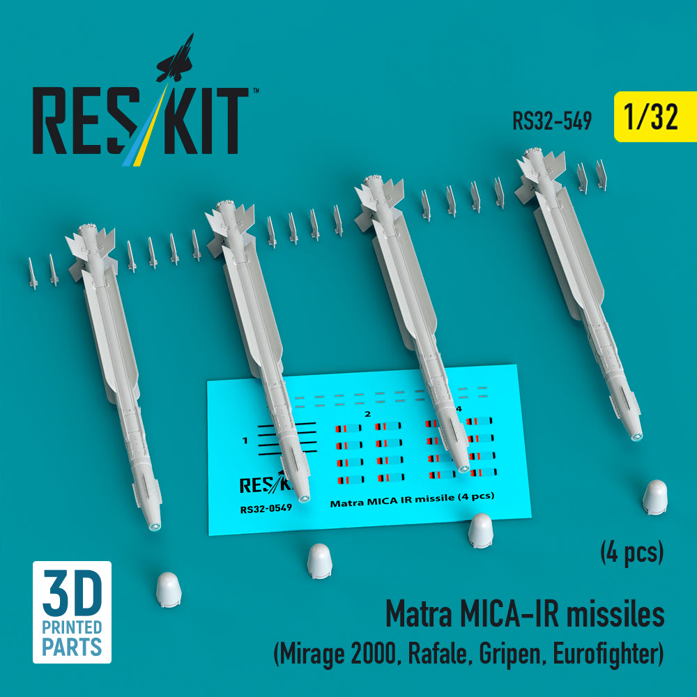 ResKit RS32-549 1:32 Matra MICA-IR missiles (4 pcs)