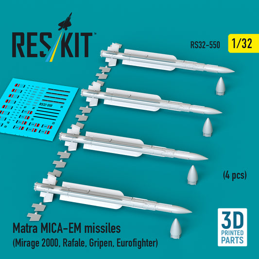 ResKit RS32-550 1:32 Matra MICA-EM missiles (4 pcs)