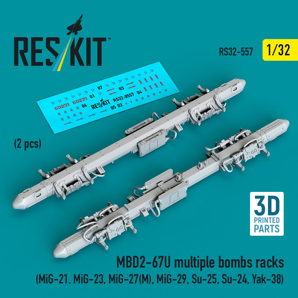ResKit RS32-557 1:32 MBD2-67U multiple bombs racks (2 pcs)