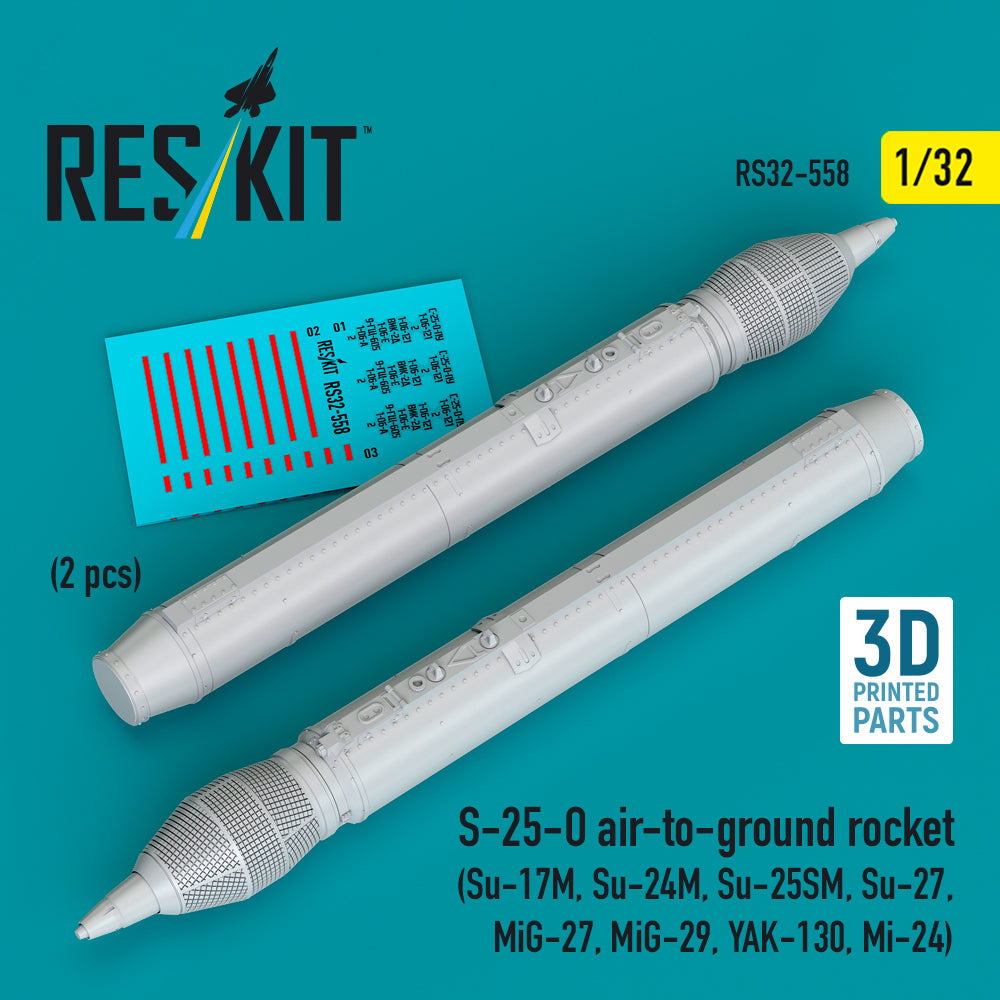 ResKit RS32-558 1:32 S-25-O air-to-ground rocket (2 pcs)