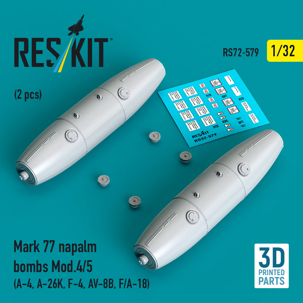 ResKit RS32-0579 1:32 Mark 77 napalm bombs Mod.4/5 (2 pcs)