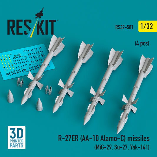 ResKit RS32-581 1:32 R-27ER (AA-10 Alamo-C) missiles (4 pcs)