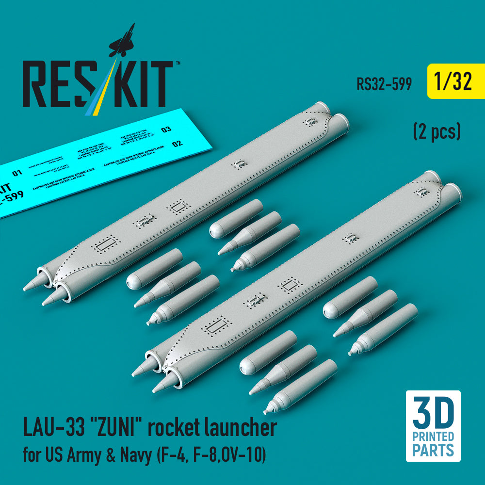 ResKit RS32-599 1:32 LAU-33 'ZUNI' rocket launcher for US Army & Navy (2 pcs)