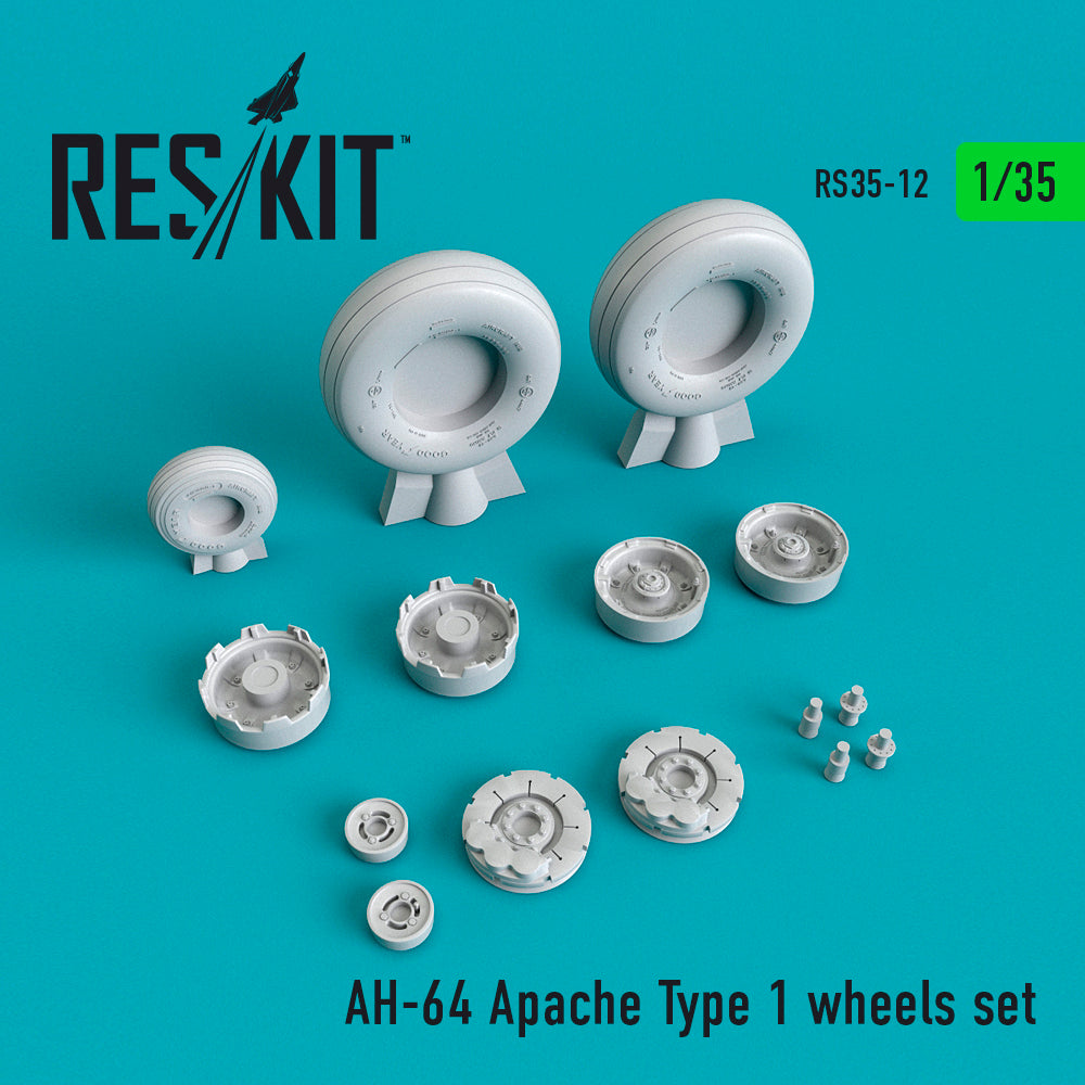 ResKit RS35-0012 1:35 Boeing/Hughes AH-64 Apache Type 1 wheels set