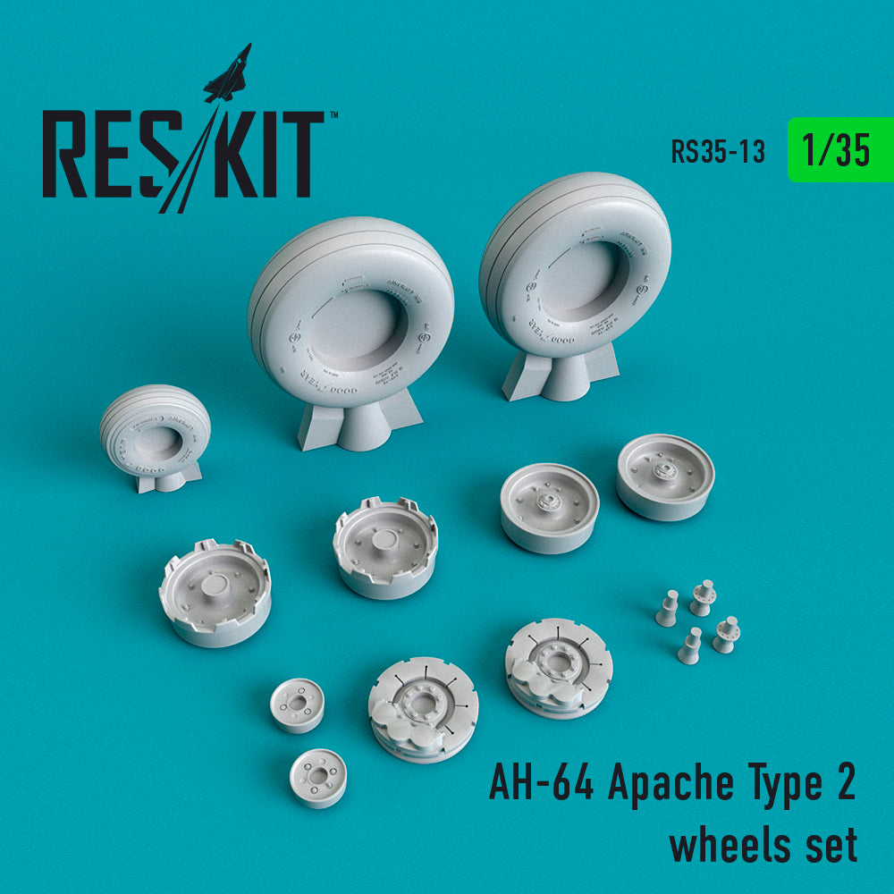 ResKit RS35-0013 1:35 Boeing/Hughes AH-64 Apache Type 2 wheels set