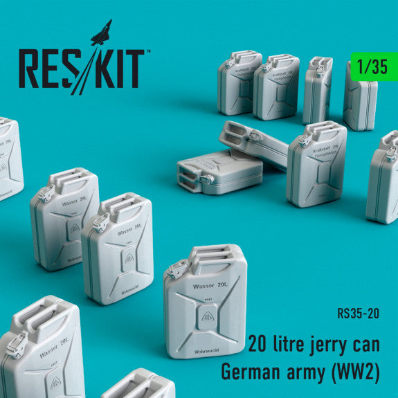 ResKit RS35-0020 1:35 20 litre jerry cans - German army (WWll) (16 pcs)