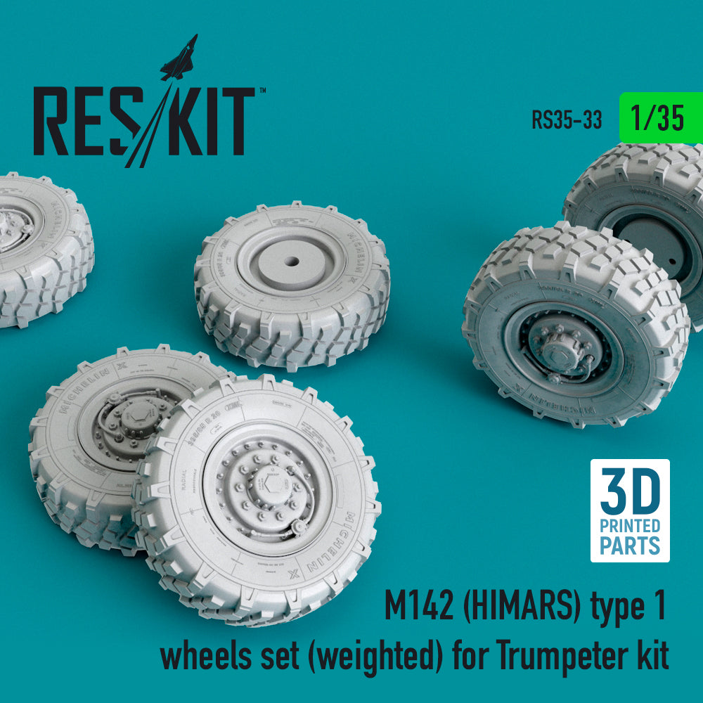 ResKit RS35-0033 1:35 M142 (HIMARS) type 1 wheels set (weighted)