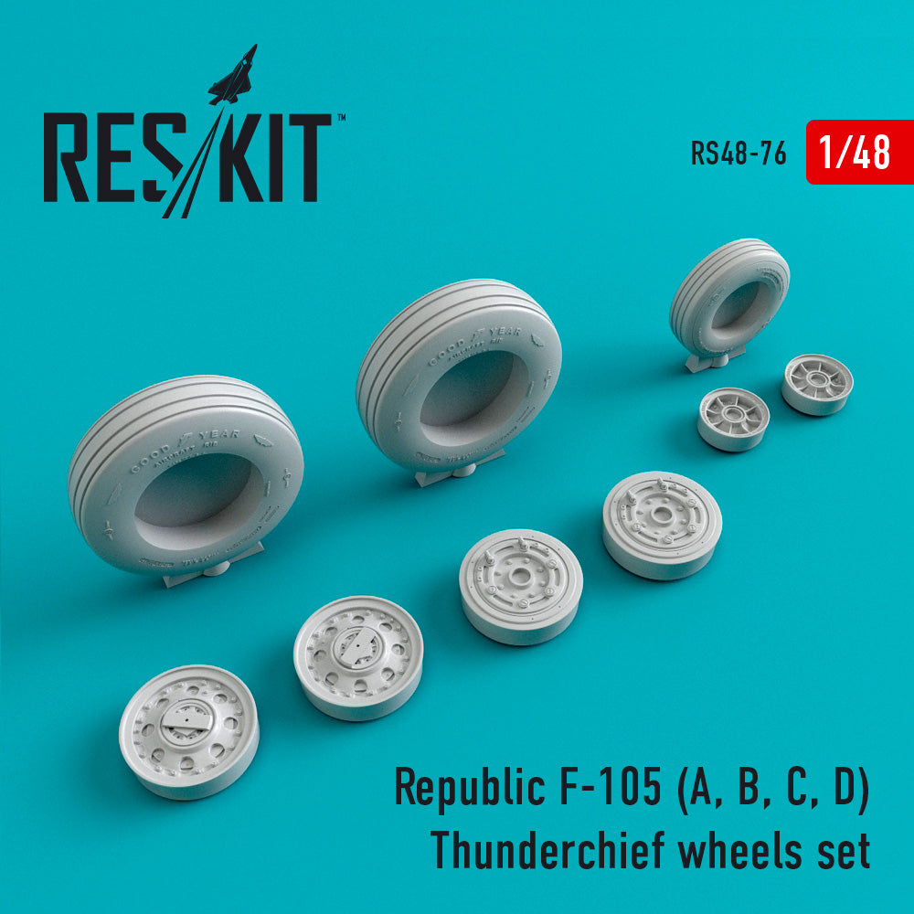 ResKit RS48-0076 1:48 Republic F-105A/F-105B/F-105C/F-105D) Thunderchief wheels set