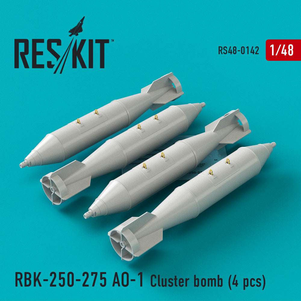 ResKit RS48-0142 1:48 RBK-250-275 AO-1 Cluster bomb (4 pcs)