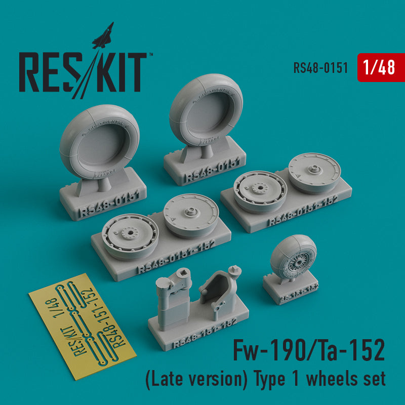 ResKit RS48-0151 1:48 Focke-Wulf Fw-190/Ta-152 (Late version) Type 1 wheels set