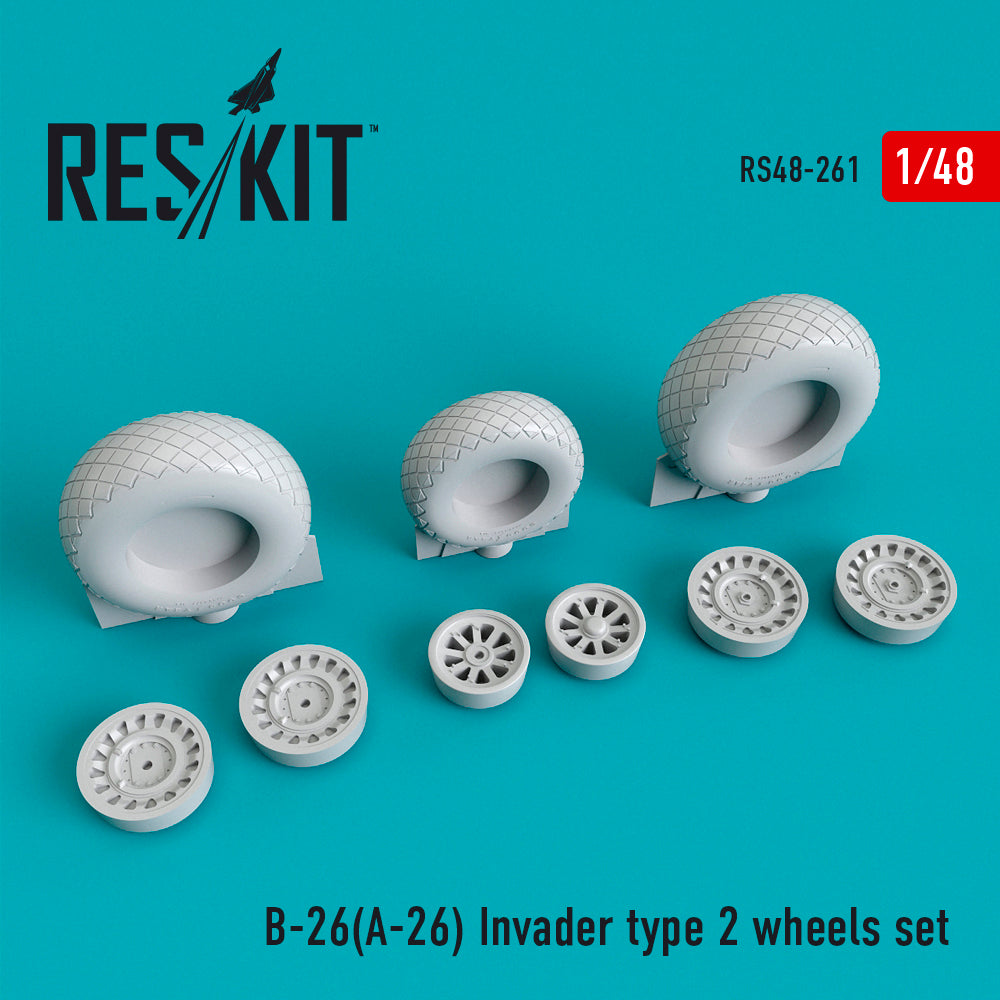 ResKit RS48-0261 1:48 Douglas B-26 (A-26) Invader type 2 wheels set	(