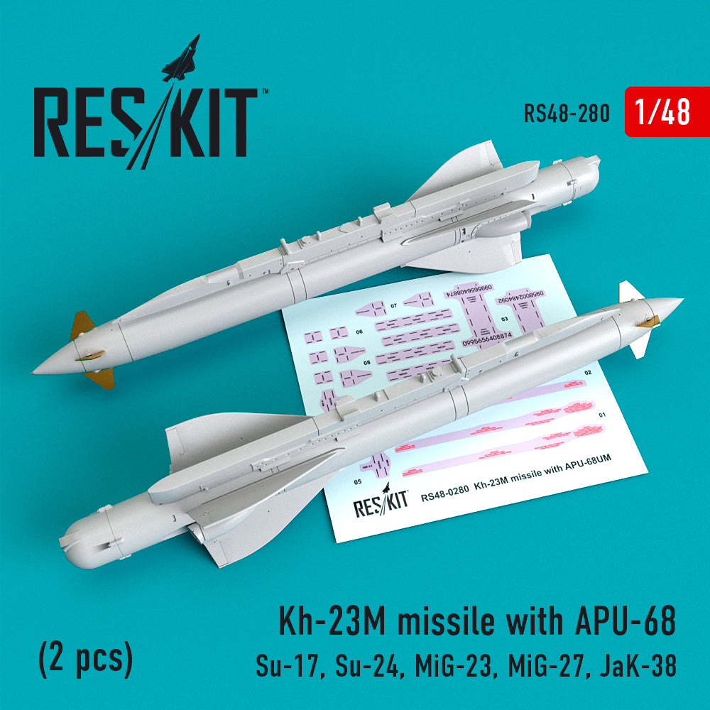 ResKit RS48-0280 1:48 Kh-23M missile with APU-68 (2 pcs)