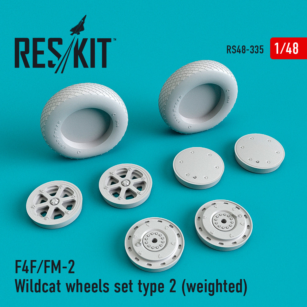 ResKit RS48-0335 1:48 Grumman F-4F/General-Motors FM-2 Wildcat wheels set type 2 (weighted)
