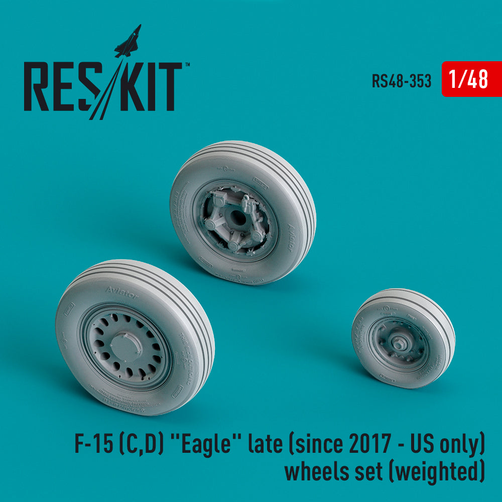 ResKit RS48-0353 1:48 F-15C/F-15D Eagle late (since 2017 - US only)wheels set (bulged tyre/weighted effect)
