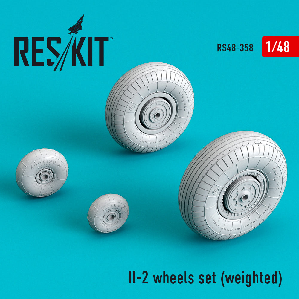 ResKit RS48-0358 1:48 Ilyushin Il-2 wheels set (weighted)