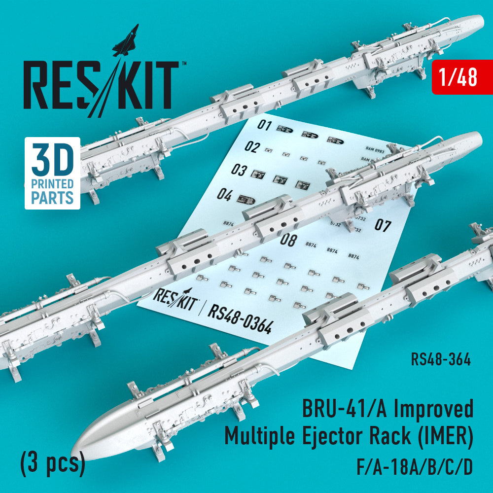 ResKit RS48-0364 1:48 BRU-41/A Improved Multiple Ejector Rack (IMER) (3 pcs)