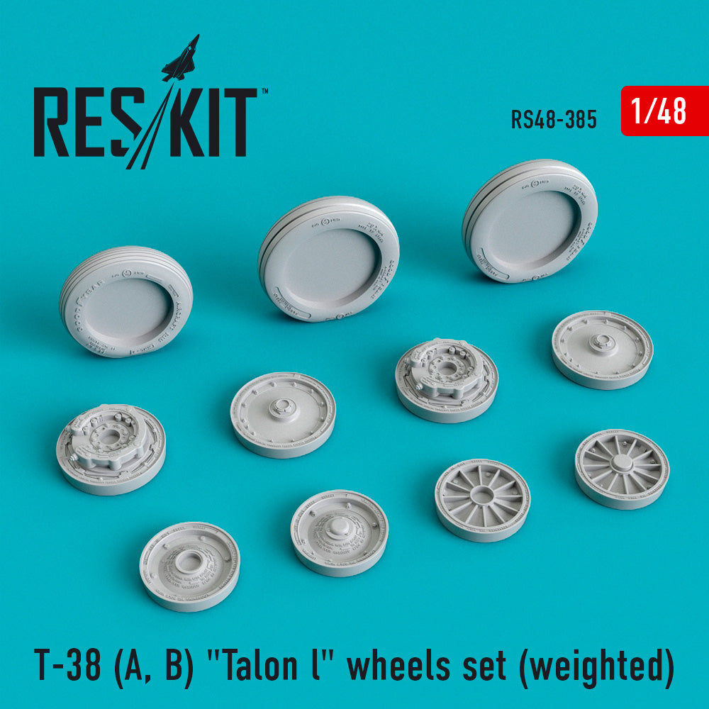 ResKit RS48-0385 1:48 Northrop T-38A/T-34B Talon wheels set (bulged tyre/weighted effect)