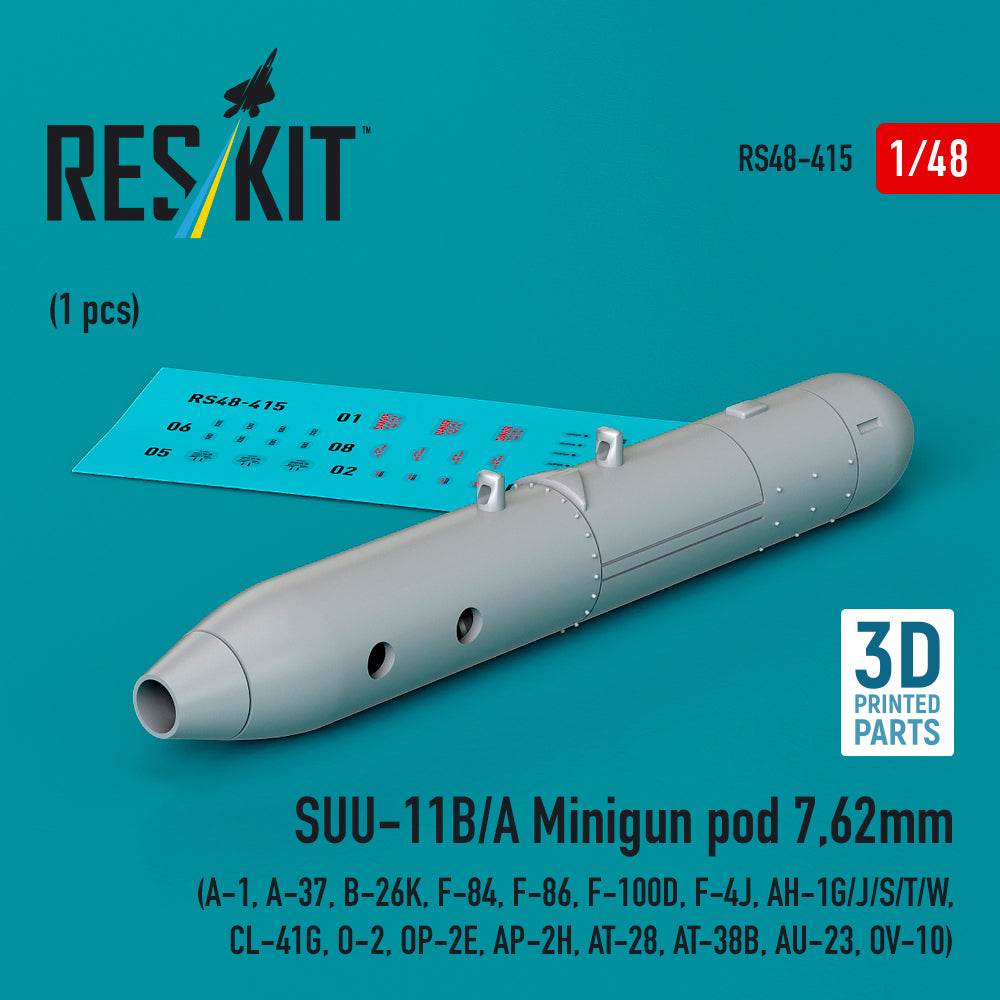 ResKit RS48-0415 1:48 SUU-11B/A Minigun pod 7,62mm (1 pcs)