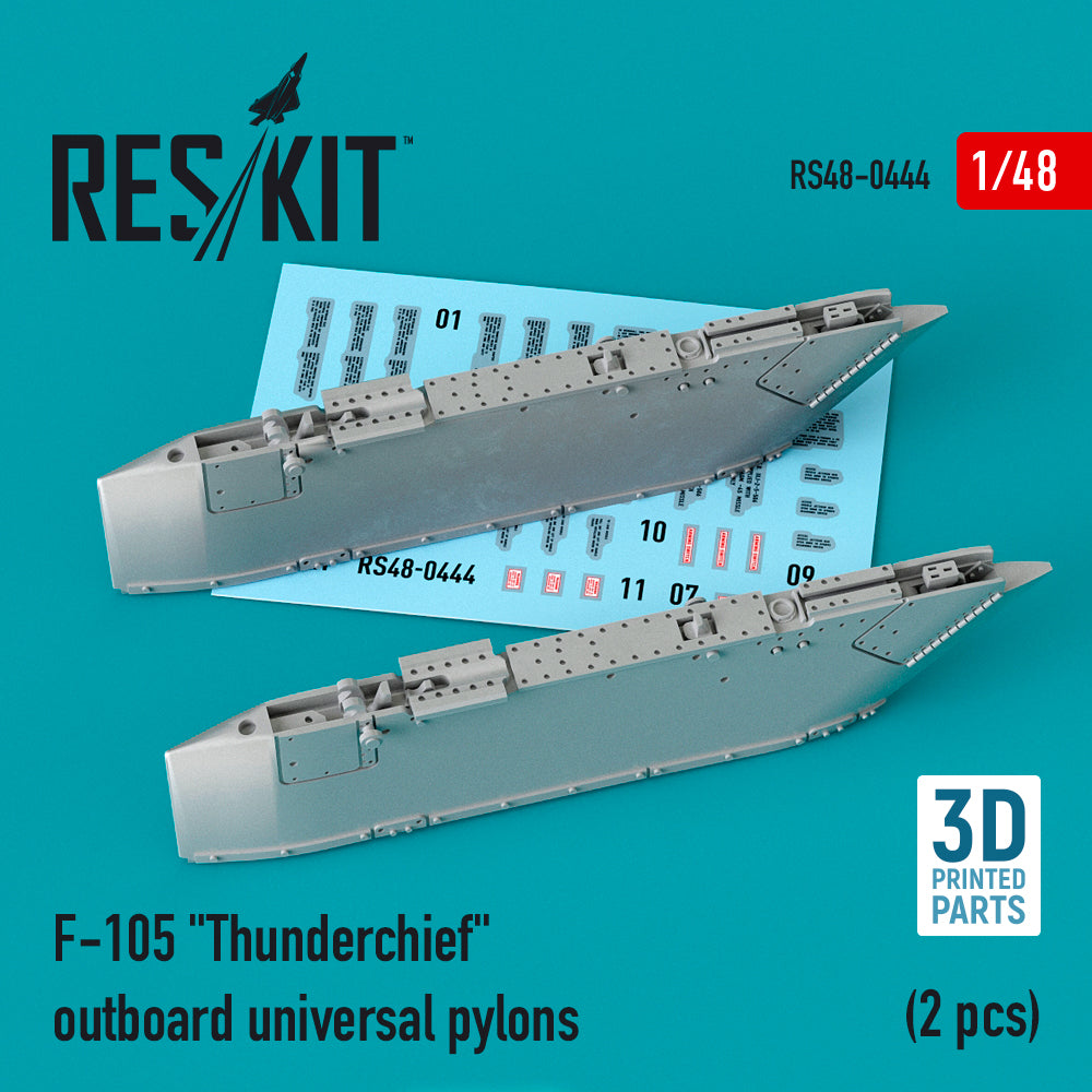 ResKit RS48-0444 1:48 Republic F-105D/F-105G Thunderchief outboard AGM-12 & AGM-45 pylons (2 pcs)