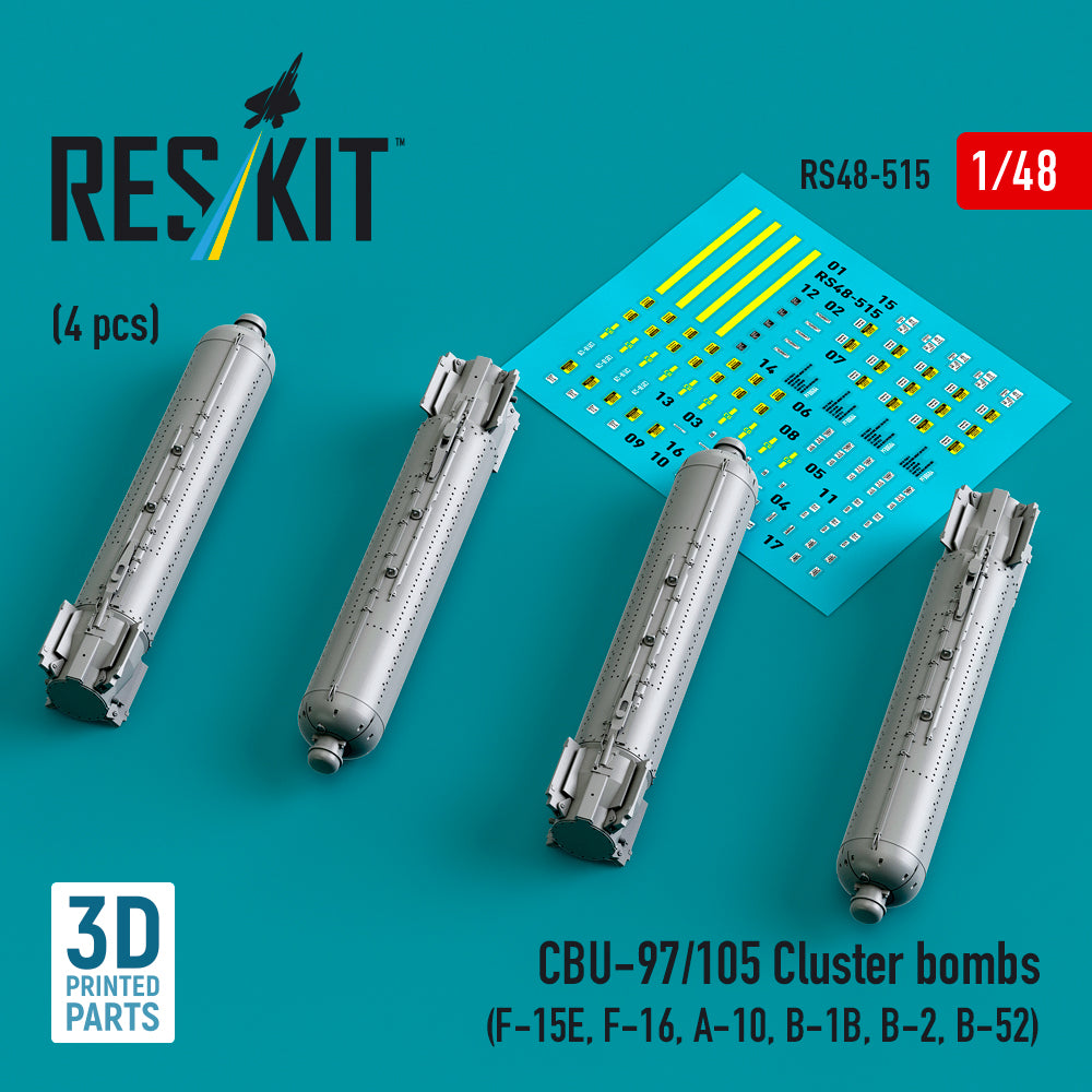 ResKit RS48-0515 1:48 CBU-97/105 cluster bombs (4 pcs)