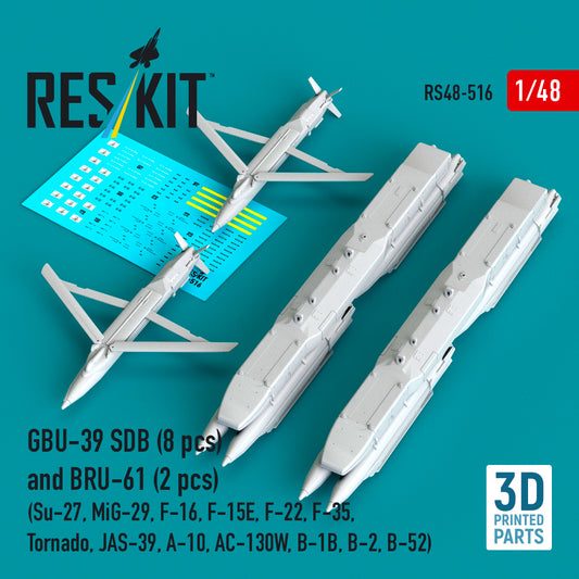 ResKit RS48-516 1:48 GBU-39 SDB (8 pcs) and BRU-61 (2 pcs)