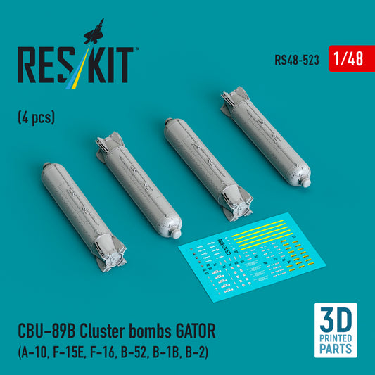 ResKit RS48-0523 1:48 CBU-89B cluster bombs GATOR (4 pcs)