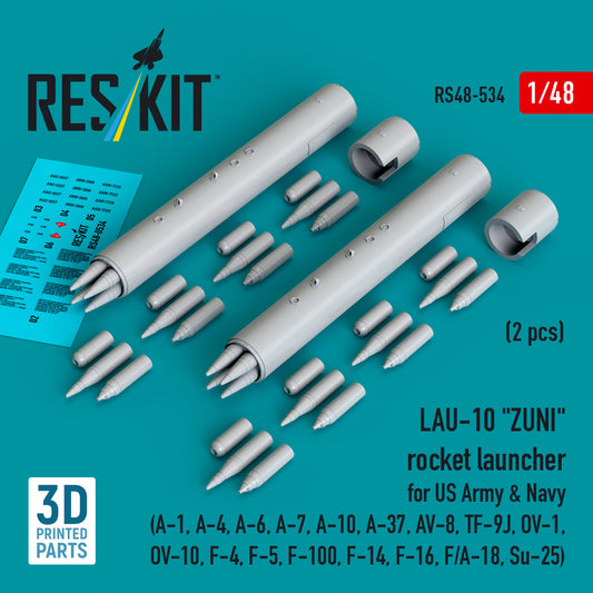 ResKit RS48-534 1:48 LAU-10 'ZUNI' rocket launcher for US Army & Navy (2 pcs)