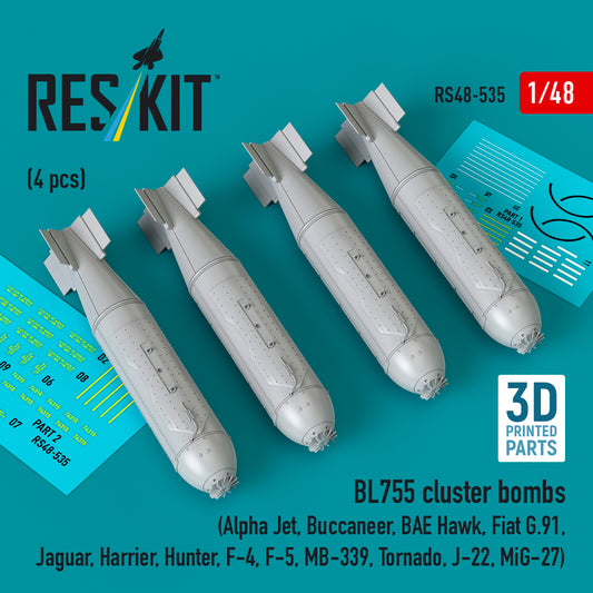 ResKit RS48-535 1:48 BL755 cluster bombs (4 pcs)