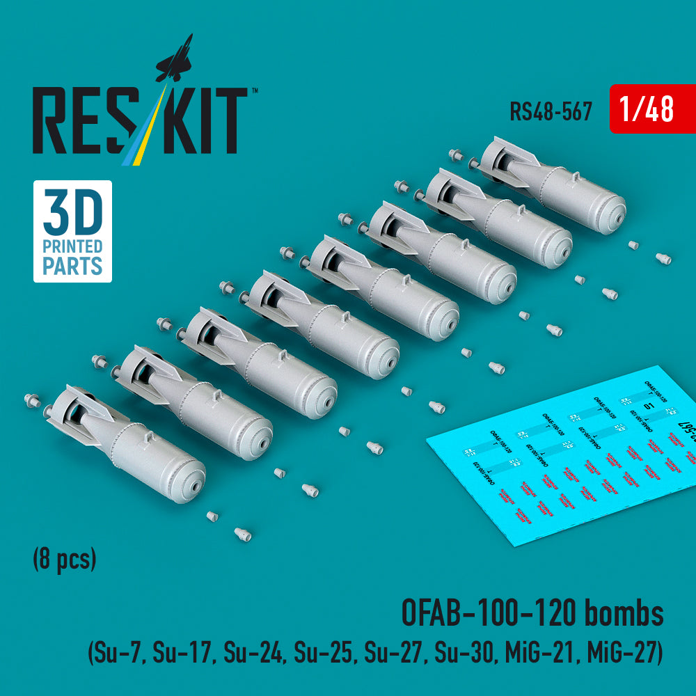 ResKit RS48-567 1:48 OFAB-100-120 bombs (8 pcs)