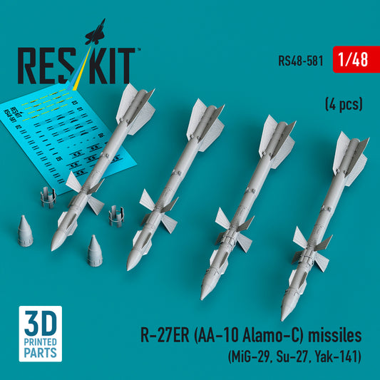 ResKit RS48-581 1:48 R-27ER (AA-10 Alamo-C) missiles (4 pcs)